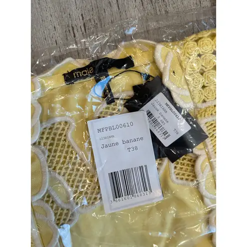 Maje NEW NWT ‘ALOHA’ Embroidered Kimono Jacket Yellow size 38