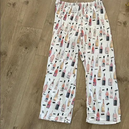 The Paisley Box Wine/Champagne Pajama Pants, Size Medium, NWT White