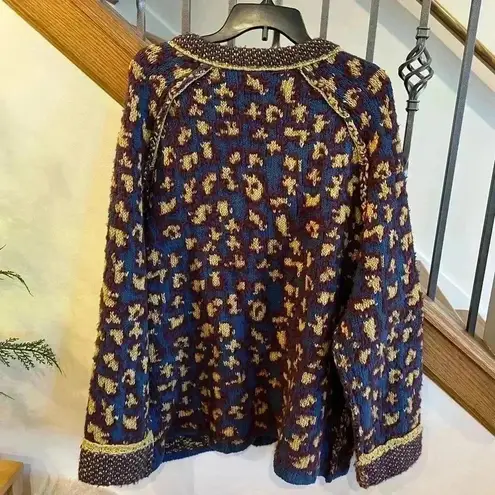 Free People  Little Animal Pullover in Blue Fig Combo nwot size m