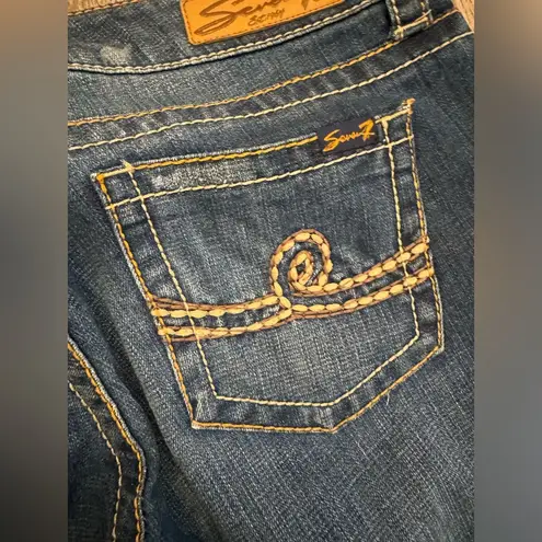 Seven7 Vintage Y2K  Capri Cropped Embroidered Jeans size 8