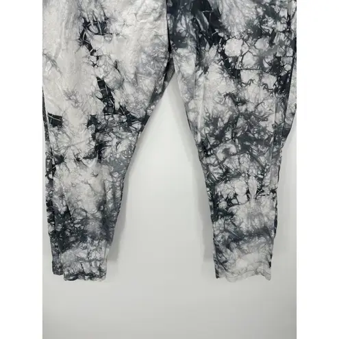 CAbi  Marble Grey White Tie Dye Jogger Style Crop Pants Women's Size X-Large XL