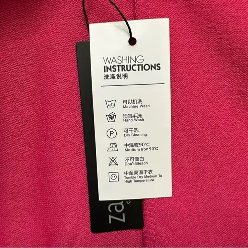 Zanzea NWT Pink Textured High-Low Dolman Sleeves Sweater