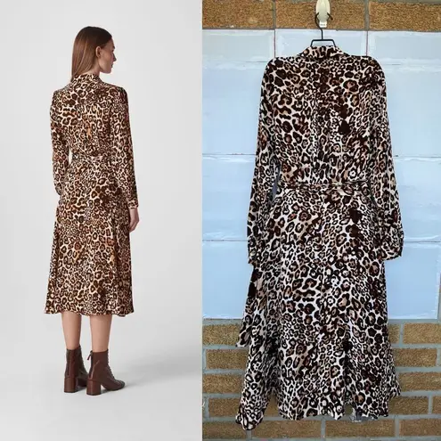 WHISTLE ANIMAL PRINT ESME DRESS SIZE 10 Brown