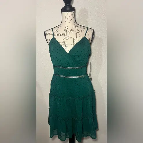Francesca's  Green Polka Dot Dress w/ Cut-Outs || US Women's (M) emerald green. thumbnail 3