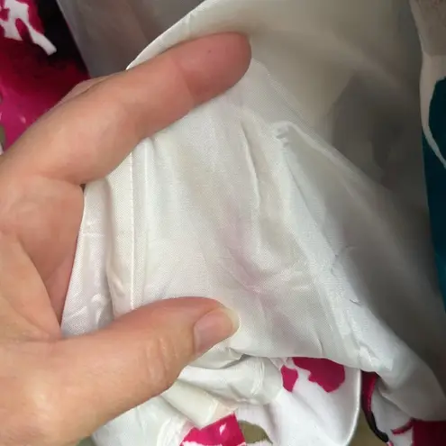 Gloria Vanderbilt watercolor pink black teal white floral jacket blazer size 22