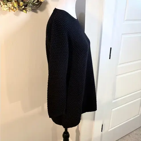 COS Textured Bubble 100%
Cotton Long Sleeve Crew Knit Black Sweater Top Sz S🧡
