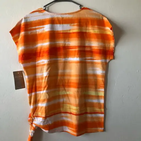 White Stag  Womens T.Shirt Size Small 4-6 Embellished Sequined Front Side Tie New