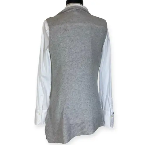 Kinross Cashmere sleeveless sweater/vest, womens gray asymmetrical hem knit Size M