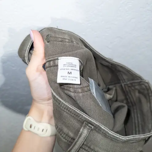 Miou Muse Charcoal High Rise Wide Leg Jeans Size Medium Green