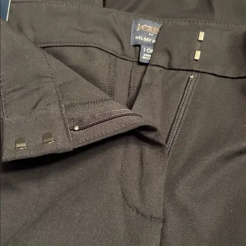 J Crew Factory women’s Kelsey flare pant cropped dress pant black Size 10P NWT