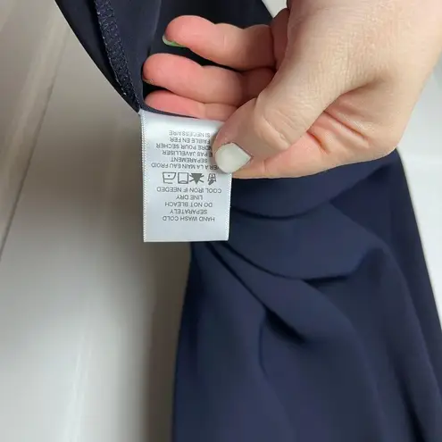 Pleione Women's Navy Blue Off The Shoulder Swing Ruffle Mini Dress Size Medium