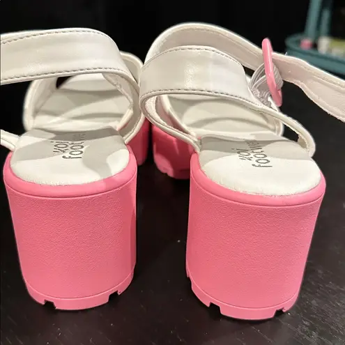 Koi Footwear White Sandals with Colorful Heart Accents