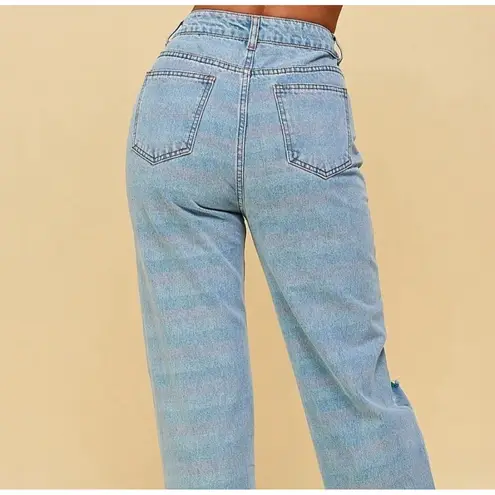 Shop Michella Women High Waisted Distressed Colorful Light Wash Denim Jeans Sz L Blue