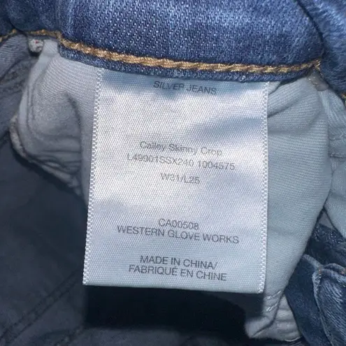 Silver Jeans Silver Calley skinny crop medium wash distressed 31x25 jeans