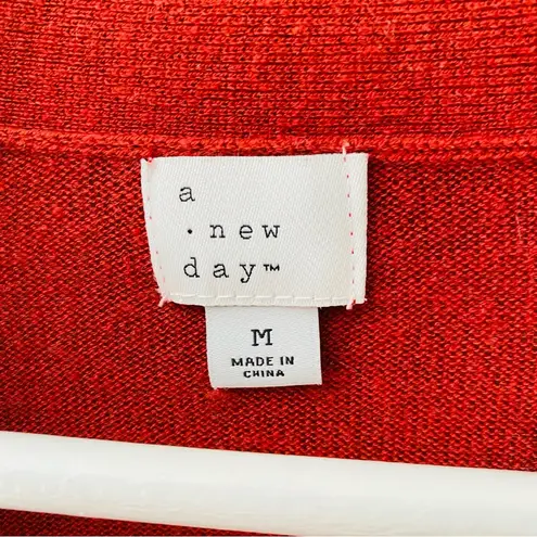 A New Day  Open Front Cardigan Rust Red Sz Medium thumbnail 4