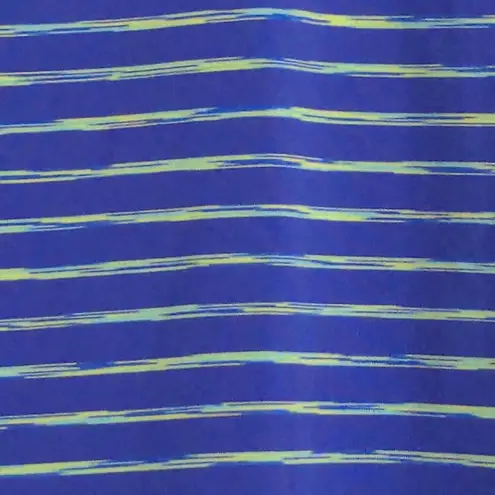 Athleta  Womens Shirt Top Yellow Blue Stripe Long Sleeve Scoop Neck Stretch XXS