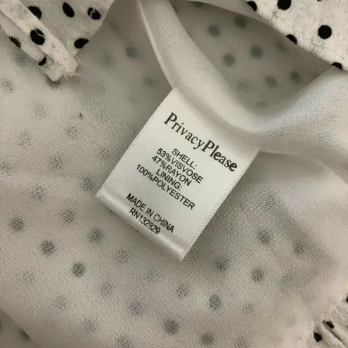 Privacy Please Mini Wrap Dress Ruffle Short Sleeve Polka Dot V Neck White Size S