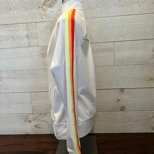 Athletic Works  Women's White Side Stripe Full Zip Activewear Jacket Size M