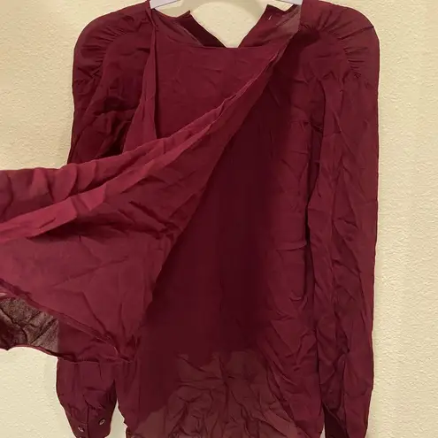 Habitual  maroon drapey layered blouse