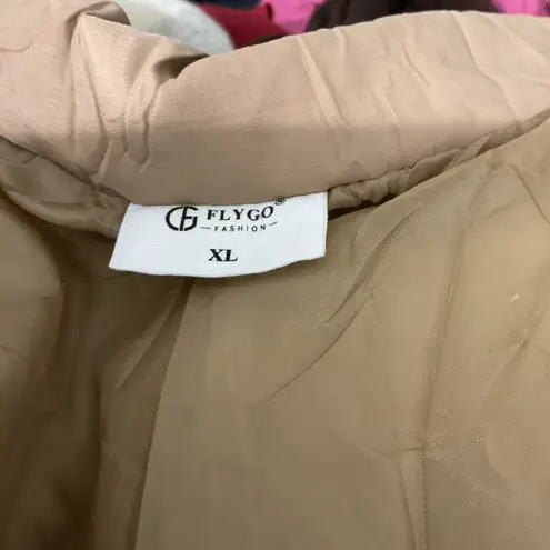 Women’s FLYGO Khaki Puffer Jacket Size XL Tan