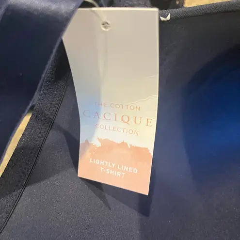 Cacique NWT  Lane Bryant Lightly Lined T Shirt Bra Blue White Stars Underwire 46C