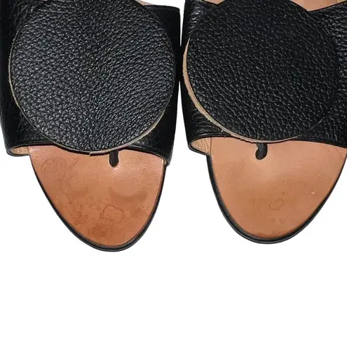 The Palatines Caeleste Slide Sandal in Black and Tan Size 6 Leather Circle Flat