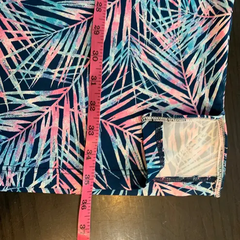 Caribbean Joe Womens Tropical Palm Print V Neck 3/4 Sleeve Dress Size S