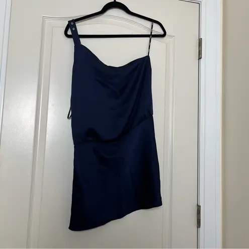 SER.O.YA Davina Satin Mini Dress in Navy Size Small Blue