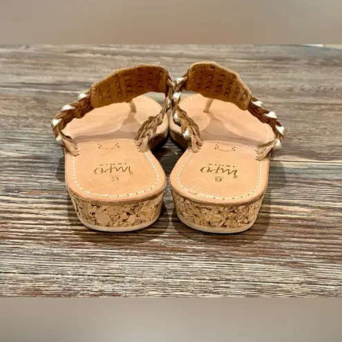 Impo Cancun Metallic Woven Leather Gold Sandal. Size 6 - Like New/Worn Once