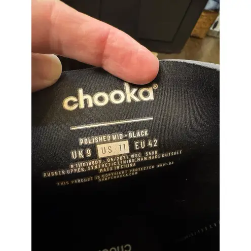 Chooka Women's Polished Mid Rain Boot Black Size 11