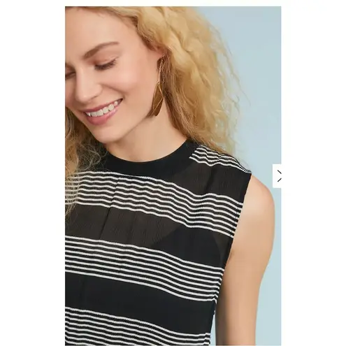 Anthropologie Just Female Dress Womens Small Black White Striped Natasha Maxi