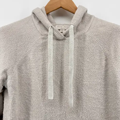 Barefoot Dreams CozyChic Ultra Lite Ribbed Cuff Hoodie Taupe Medium $168 MSRP