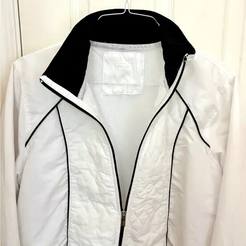 Three Hearts Windbreaker Jacket in White with Black Trim Size XL
