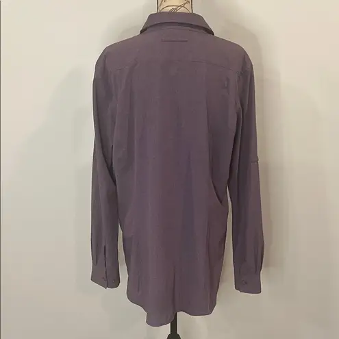 Duluth Trading Co Breezeshooter breathable stretch button front shirt XL Purple