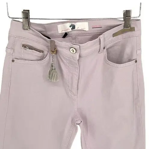 Pamela Henson Womens Delicious Chinos Cinq Cut Frayed Ankle Jeans Light Purple S Size 2