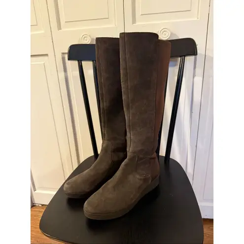 Donald Pliner brown suede Victori wedge tall boots size 7.5