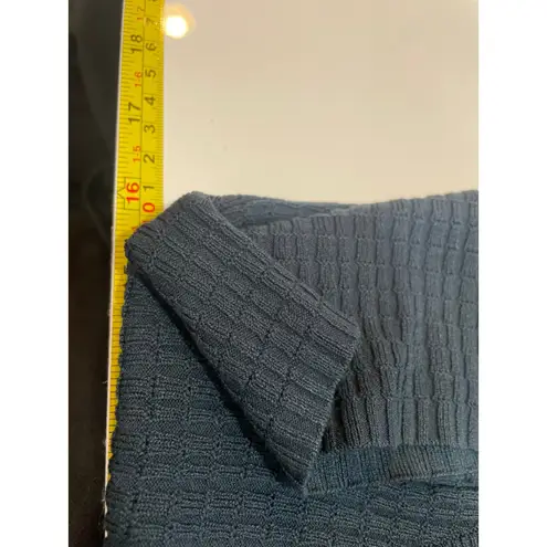 MM.LaFleur M.M.LaFleur Lydia Ribbed Knit Short Sleeve Midi Dress Teal Blue Size L Office - Image 7