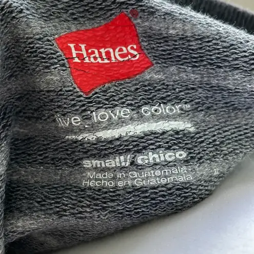 Hanes Navy and White Striped Short Sleeve Sweatshirt Size Small Blue