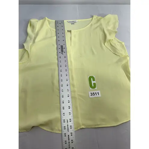 Counterparts Womans Short Sleeve Ruffled Yellow XL Blouse