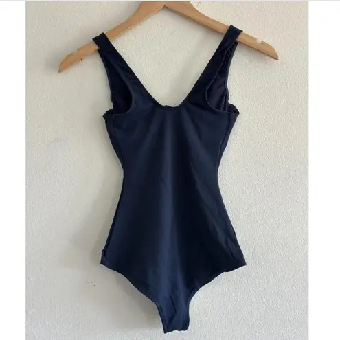 SKIMS Cotton Jersey Underwire Bodysuit in Navy, Size XXS