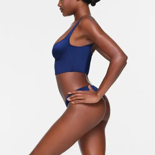 SKIMS Stretch Satin Corset in Neptune