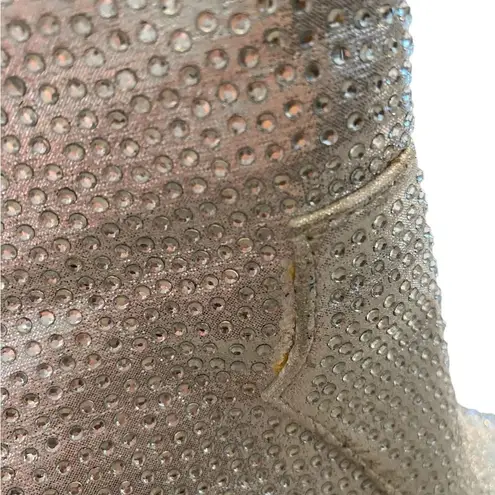 Soda silver rhinestone high heel Glam cowgirl half boots disco cowgirl western