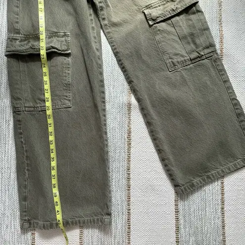 ZARA  Green High Rise Slouchy Relaxed Cargo Jeans Women’s Size 2 Bloggers Fave