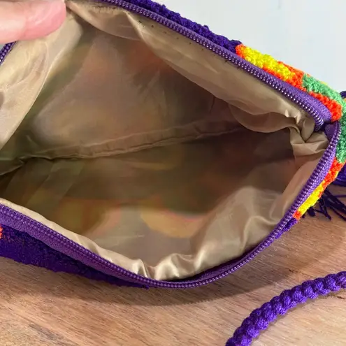 Colombian Wayuu Purple Butterfly Flowers Handmade Purse Bag & Coin Purse Artisan