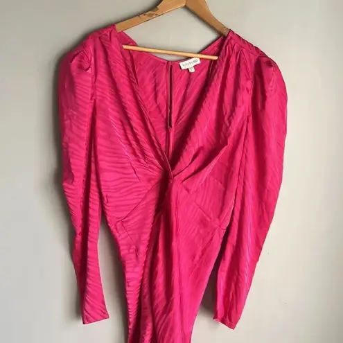 RONNY KOBO Astrid Zebra Print Midi Dress, Pink Size L