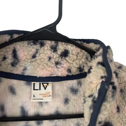 LIV Outdoor Women's Size Large Multicolored Sherpa Half Zip Sweater Black