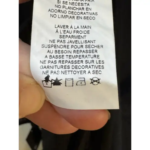 Marina 2 Piece Beaded Asymmetrical Hemline Long Sleeve Jewel Neck Top Size 12 Black