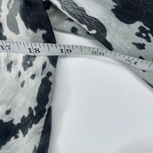 Blue B Collection Mettalic Open Front Collared Tie Long Sleeve Blouse Event Sz S Black