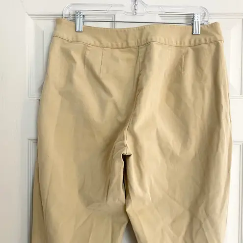 LL Bean Cotton Blend Pants Straight Leg Casual Trousers Size 12 Office Classic Tan