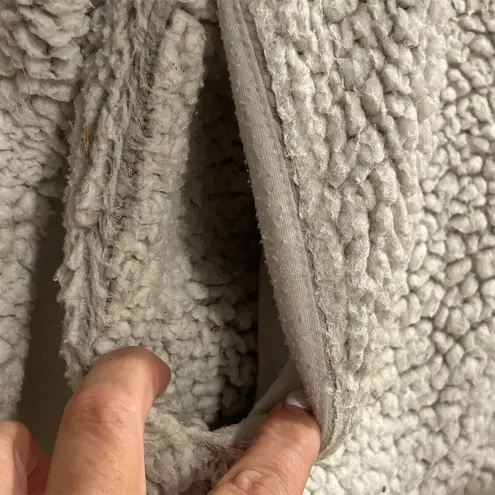 Elodie Women's Gray Sherpa Fleece 1/4 Zip Pullover Jacket L